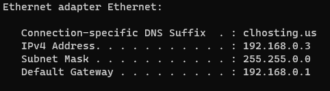 Windows ipconfig